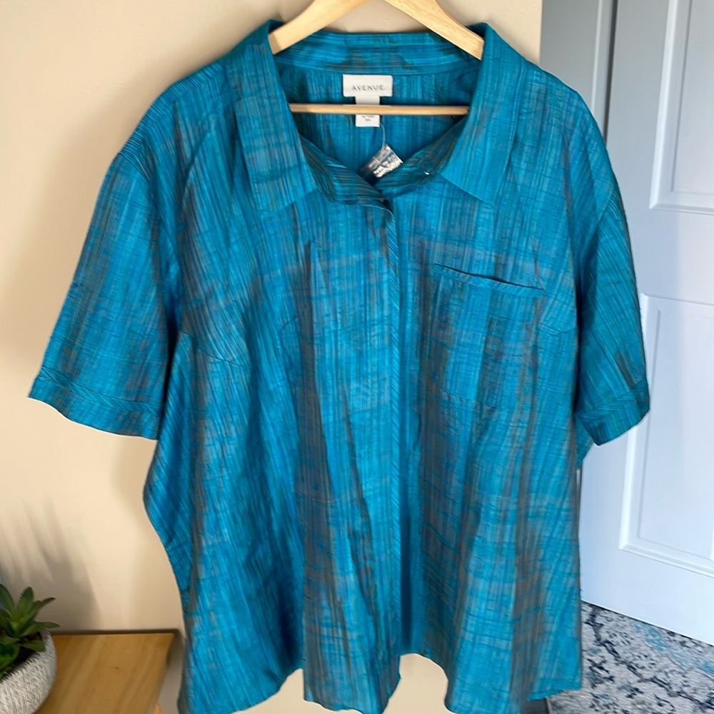 Avenue silk short sleeve button down